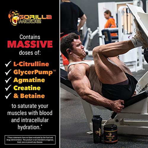 Gorilla Mode Pre Workout - Massive Pumps · Laser Focus · Energy · Power - L-Citrulline Gorilla Mind