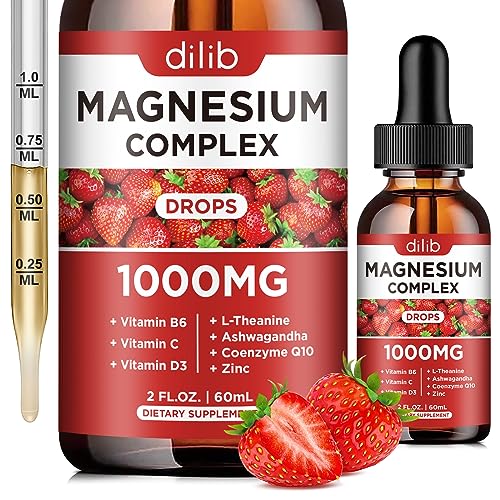 Triple Magnesium Complex Supplement, Magnesium Glycinate, Blend, Citrate Liquid Drops