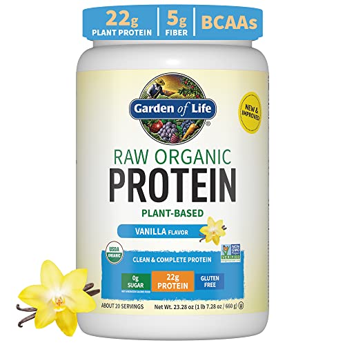 Garden of Life Organic Vegan Vanilla Protein Powder 22g Complete Plant Based Raw Protein