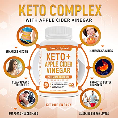 Purely Optimal Keto BHB + Apple Cider Vinegar Capsules with The Mother - Keto Diet Purely Optimal