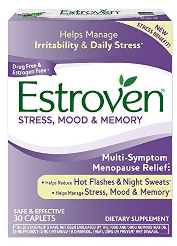 Estroven Stress Plus Mood & Memory | Menopause Relief Dietary Supplement | Safe Multi-Symptom Relief
