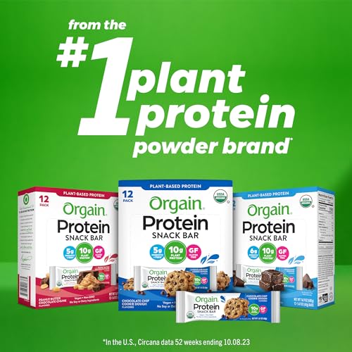 Orgain Organic Vegan Protein Bars, Peanut Butter - 10g Plant Based Protein Orgain