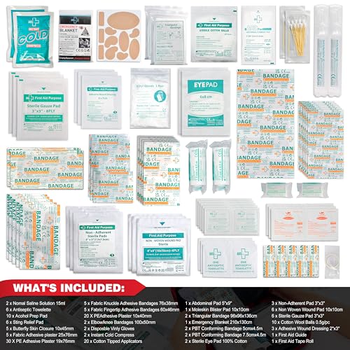 General Medi 160 Piece First Aid Kit Bag Refill Kit - Includes Eyewash, Instant Cold Pack General Medi