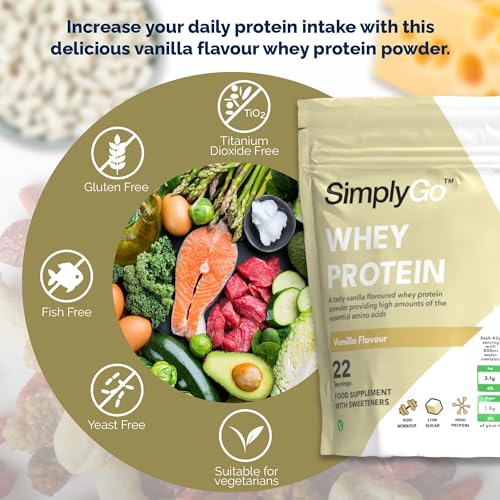 SimplyGo Whey Protein Powder | 900g | Simply Add 30g to Water, Juice or Shakes