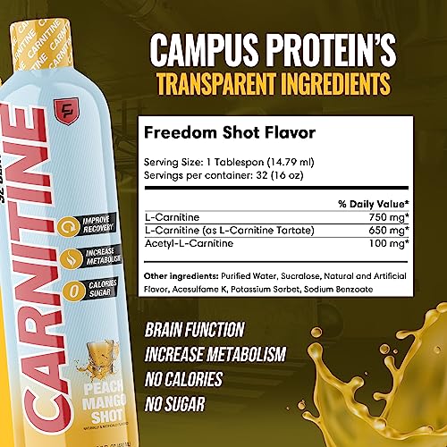 Campus Protein - Carnitine Liquid Supplement, Weight Loss Aid for Natural Energy Campus Protein
