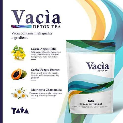Tava Vacia Detox Tea Supplement, Boosts Energy, Supports Joint Mobility and Immune System TAVA