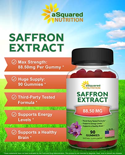 Saffron Gummies - Saffron Extract Supplement - Pure Gummy Supplements Alternative aSquared Nutrition