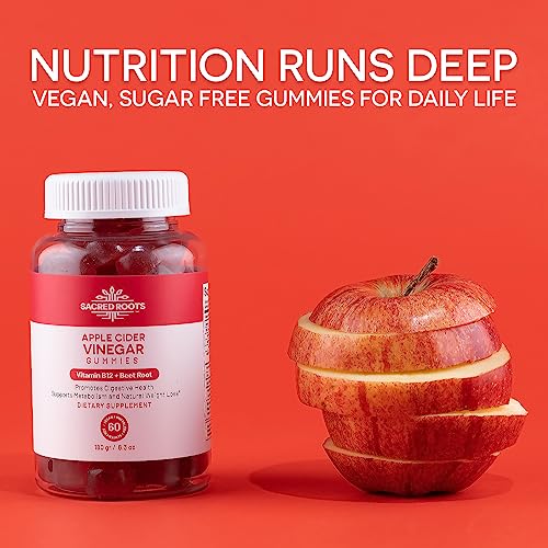 Sacred Roots Sugar-Free, Apple Cider Vinegar Gummies, 60 Gummies – Supports Healthy Sacred Roots