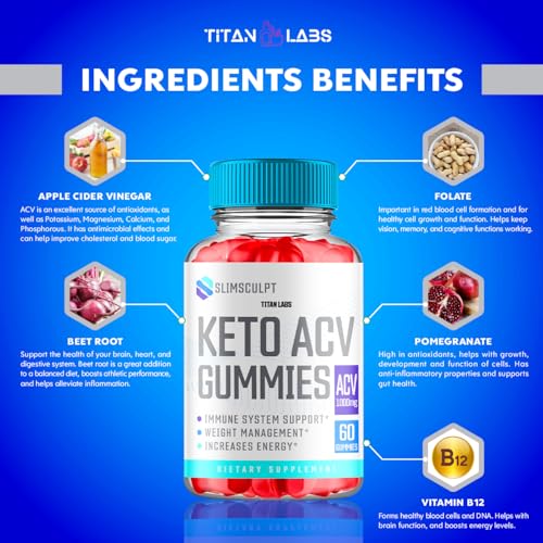 Slimsculpt Keto ACV Gummies, Slim Sculpt Keto ACV Gummies Advanced Weight Loss 1000MG Titan Labs