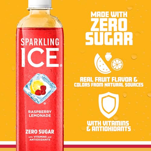 Sparkling Ice, Raspberry Lemonade Sparkling Water, Zero Sugar Flavored Water Sparkling Ice