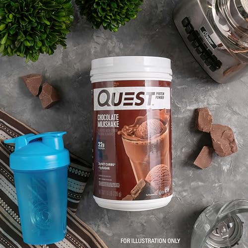 Quest Nutrition Chocolate Milkshake Protein Powder, 22g Protein, 2g Net Carbs, 1g Sugar Quest Nutrition