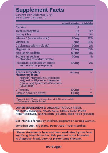 Recess Mood Powder, Calming Magnesium L-Threonate Blend with Passion Flower Drink Recess Inc.