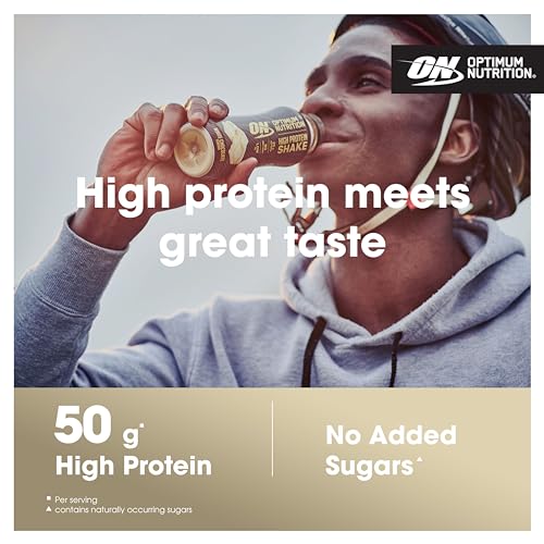 Optimum Nutrition High Protein Shake Bottles, Ready To Drink Healthy Snacks, No added Optimum Nutrition