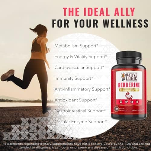Native Logic Berberine HCL 1200mg with Ceylon Cinnamon, Bitter Melon, and Green Tea Native Logic