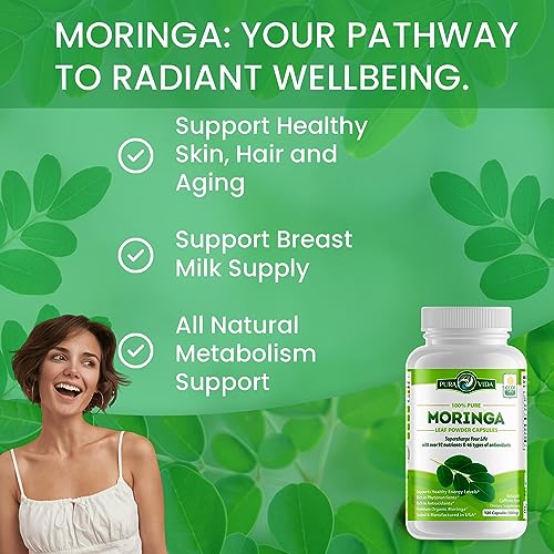 PURA VIDA Moringa Capsules Single Origin Moringa Powder Organic. Moringa Leaf PURA VIDA MORINGA