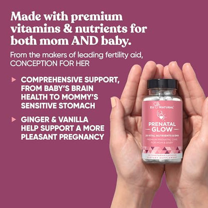 Natural Prenatal Bundle – Glow Prenatal Multivitamin – Momma Probiotics for Mom & Baby