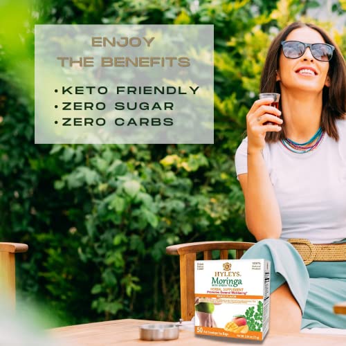 Hyleys Tea Moringa Oleifera with Mango Flavor - 50 Tea Bags (6 Pack - 300 Tea Bags total) (Miracle Tree Tea)