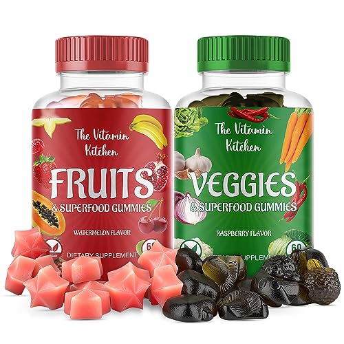The Vitamin Kitchen Fruit and Veggies Gummies-120 Chews 60 Super Fruits