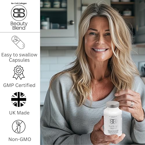 Re-Coll 1200mg Collagen Capsules - High Strength Supplement with Hyaluronic Acid - for Hair Skin Re-Coll