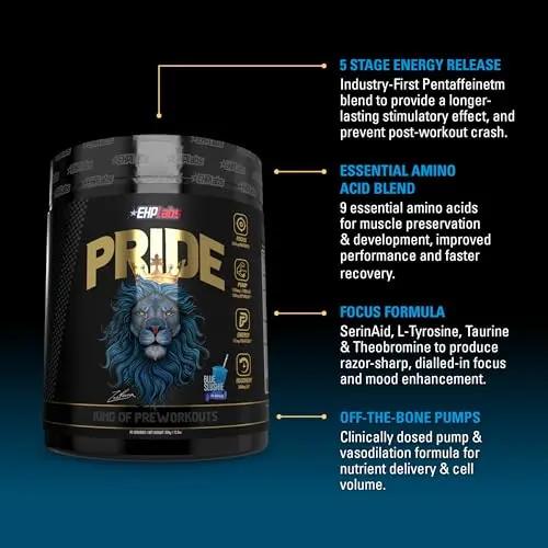 EHP Labs Pride Pre Workout Powder Energy Supplement - Sugar Free Preworkout for Men EHP Labs