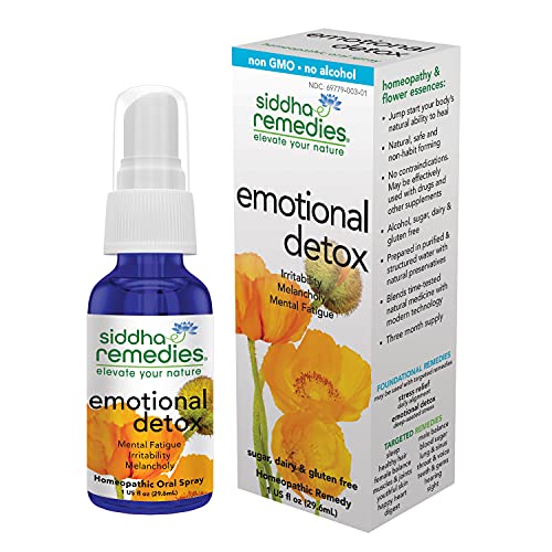 Siddha Remedies Emotional Detox Homeopathic Oral Spray for Melancholy, Irritability