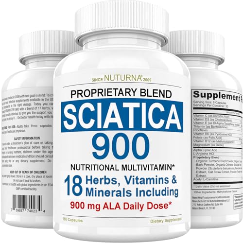 Sciatica Supplement with 900 mg Alpha Lipoic Acid - Sciatic Nerve Support Nuturna