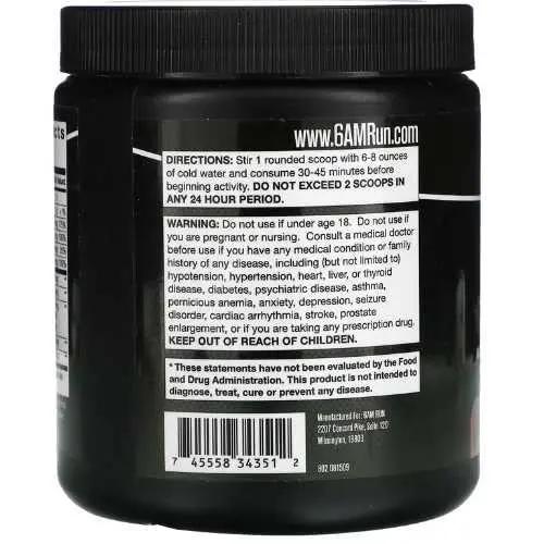 6AM Run Sprint - Pre Workout Powder for Instant Energy Boost for Cardio and Focus 6AM Run