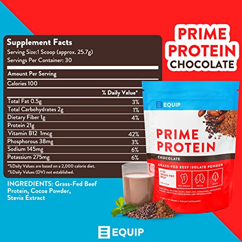 Equip Foods Prime Protein - Grass Fed Beef Protein Powder Isolate - Paleo and Keto Equip