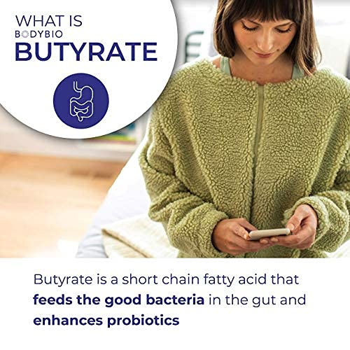 BodyBio Butyrate with Calcium & Magnesium - Supports Healthy Digestion, Gut & Microbiome BodyBio