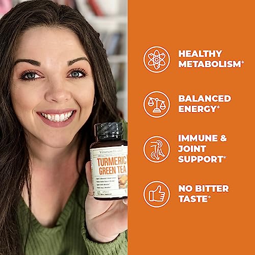 Green Tea Extract Capsules - Green Tea Supplement with Organic Turmeric Curcumin Vimerson Health