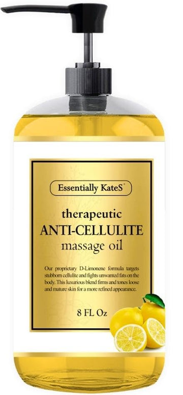 Essentially KateS Anti Cellulite Massage Oil 8 Fl Oz - Helps Break Down Fat Cells in Hip