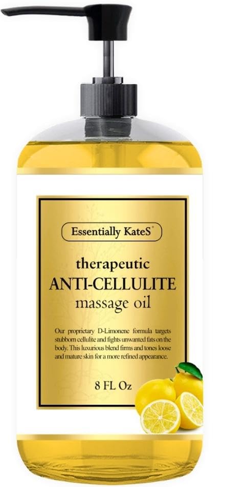 Essentially KateS Anti Cellulite Massage Oil 8 Fl Oz - Helps Break Down Fat Cells in Hip