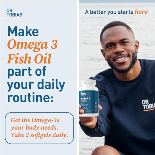 Dr. Tobias Omega 3 Fish Oil, 800 mg EPA 600 mg DHA Omega 3 Supplement for Heart Dr. Tobias