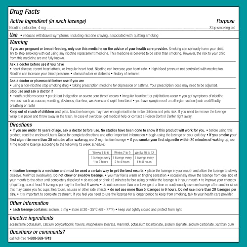 Nicorette 4 mg Mini Nicotine Lozenges to Quit Smoking - Mint Flavored Stop Nicorette