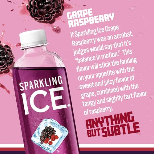 Sparkling Ice, Grape Raspberry Sparkling Water, Zero Sugar Flavored Water, with Vitamins Sparkling ICE