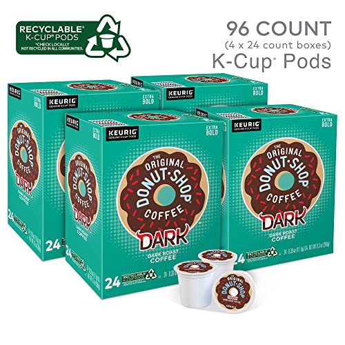 The Original Donut Shop Dark Coffee, Keurig Single-Serve K-Cup Pods, Dark Roast, 96 Ct The Original Donut Shop