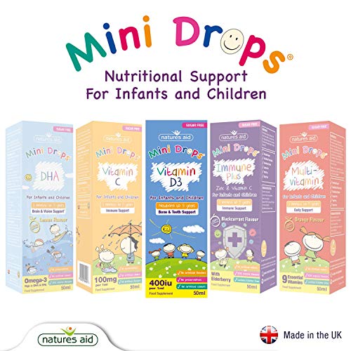 Natures Aid Vitamin D3 Mini Drops for Infants and Children, Sugar Free, 50ml natures aid