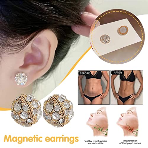 Dorina Ear Acupressure Magnetherapy Detoxi Earrings Set,Magnetic Lymphatic Cubic Zirconia Atiptu
