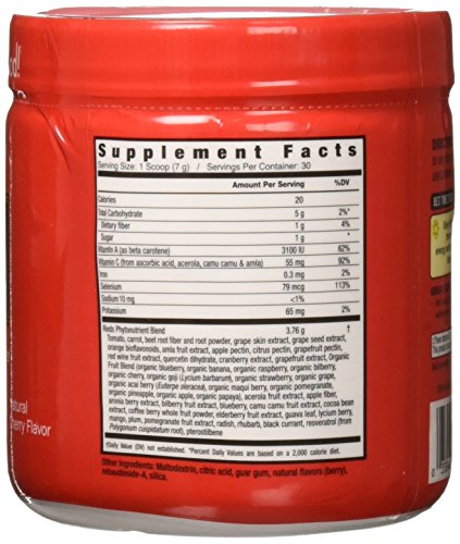 Garden Greens Super Reds Energizing Polyphenol Superfoods, Antioxidants, Powder Drink Garden Greens