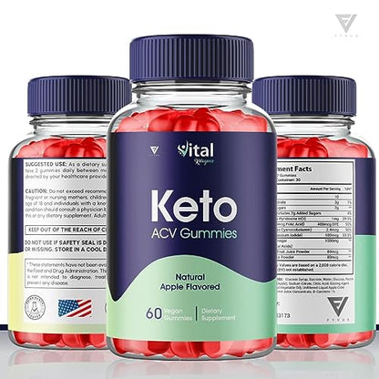 (3 Pack) Vital Ketogenic Keto ACV Gummies for Weight Loss, Vital Private Keto ACV Gummies
