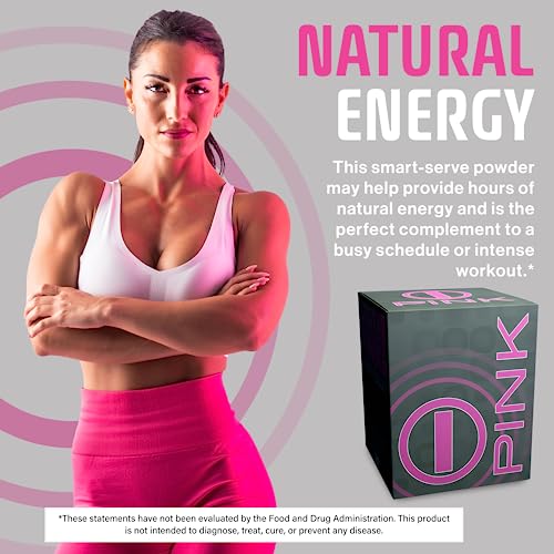 Energy Drink Powder, bHIP Pink for Women 30 Drink Mix Packets. Energy Supplements b:hip