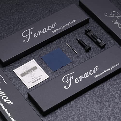 Feraco Mens Magnetic Bracelet Titanium Steel Magnetic Bracelet with Double Row 4 Elements Feraco