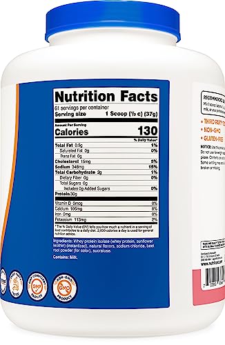 Nutricost Whey Protein Isolate (Strawberry Milkshake) 5LBS Nutricost