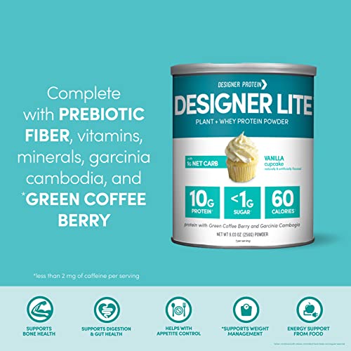 Designer Wellness, Designer Lite, Low Calorie Natural Protein, Prebiotic Fiber, Key Vitamins Designer Protein