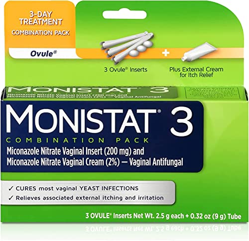 Monistat 3 Vaginal Antifungal Combination Pack - 3 Each, Pack of 2 Monistat