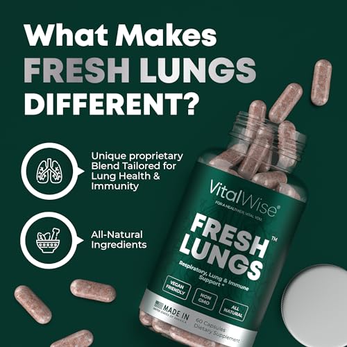 VitalWise Fresh Lungs Lung Detox and Cleanse Supplement with Mullein Leaf Extract VitalWise