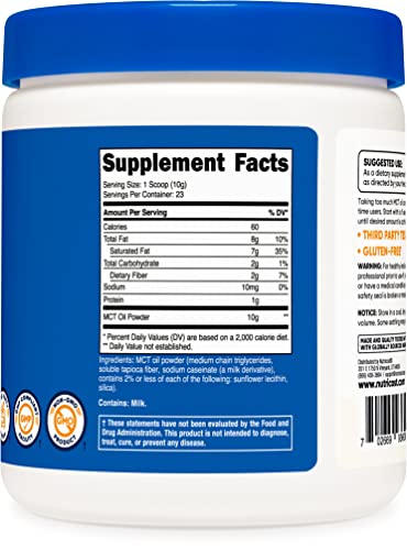 Nutricost Premium MCT Oil Powder .5LBS - Best For Keto, Ketosis, and Ketogenic Diets Nutricost