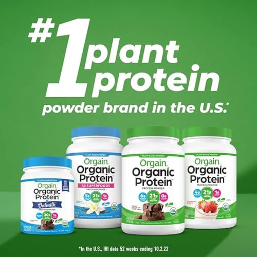 Orgain Organic Unflavored Vegan Protein Powder, Natural Unsweetened - 21g Plant Based Orgain
