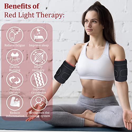 NEXTWOOD 660nm and 850nm Infrared Red Light Arm Therapy Wrap Belt with Timer & Brightness Setting Red NEXTWOOD