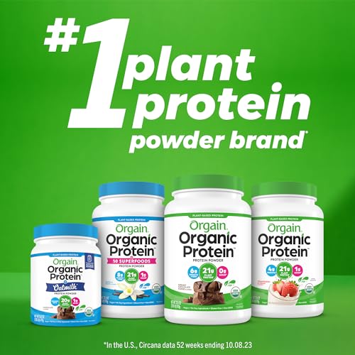 Orgain Organic Vegan Protein Powder, Chocolate Peanut Butter - 21g of Plant Based Protein Orgain